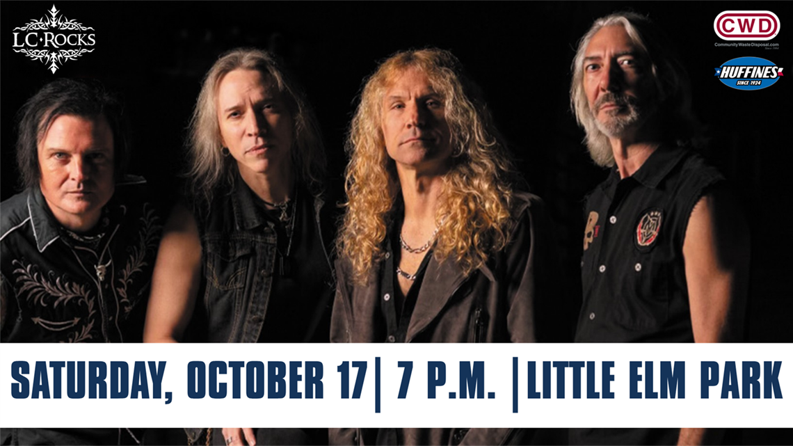 A promotional image features four members of the band LC Rocks. The background includes logos for sponsors: 
