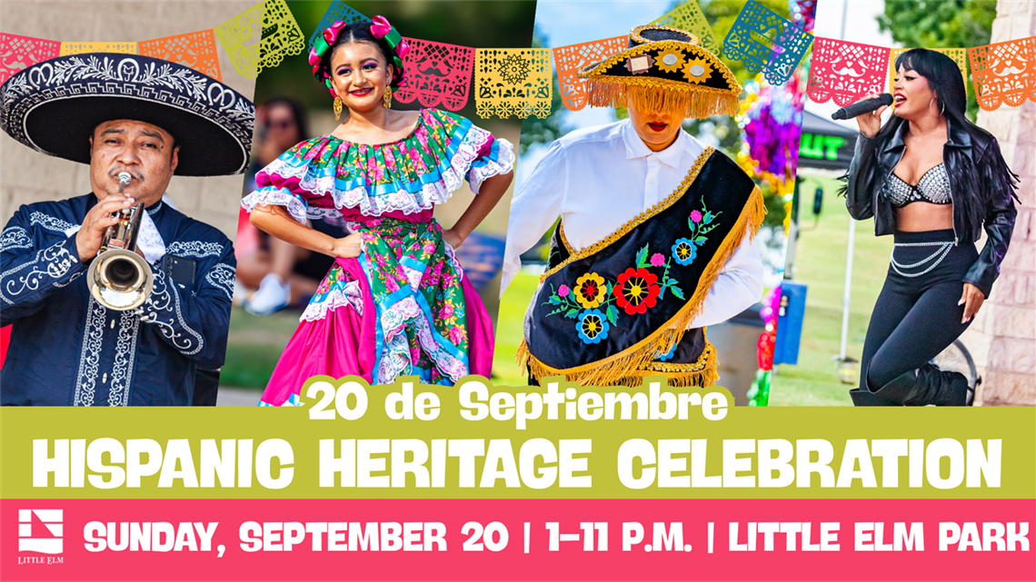 Festival poster featuring four performers in traditional and modern attire, including a musician playing a trumpet. Decorative banners and colorful backgrounds enhance the festive atmosphere. Text provides details: 